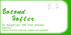 botond hofler business card